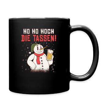 Ho Ho Hoch die Tassen Schneemann Weihnachten Bier - Tasse einfarbig - Schwarz - Rechts