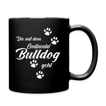 Continental Bulldog Frauchen Hundemama Hunde - Tasse einfarbig - Schwarz - Rechts