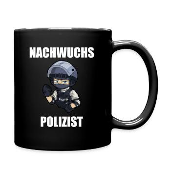 Polizei Ausbildung - Nachwuchs Polizist - Tasse einfarbig - Schwarz - Rechts