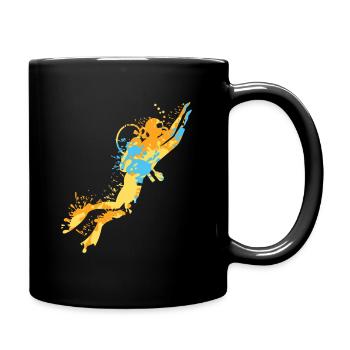 Diver Dive Splash - Full Colour Mug - black - Right