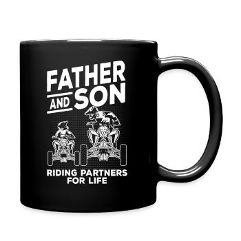 Père et fils papa quad riders VTT - Mug uni - noir - Droite