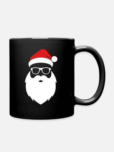 Weihnachtsmann Bart Nikolaus Weihnachten - Tasse einfarbig - Schwarz