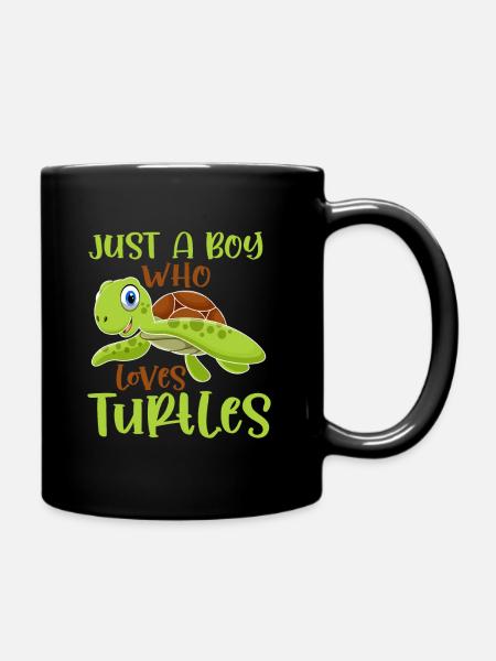 Schildkröten liebhaber Junge Reptilien Fan Kind - Tasse einfarbig - Schwarz