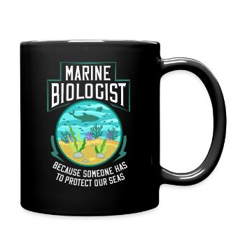 Marine biologist oceanography biology marine life - Full Colour Mug - black - Right