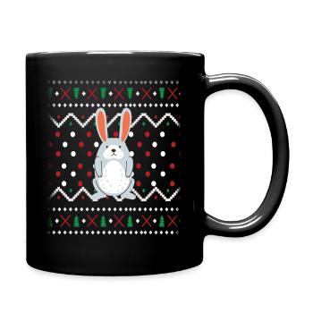 Lapin de Noël laid - Mug uni - noir - Droite