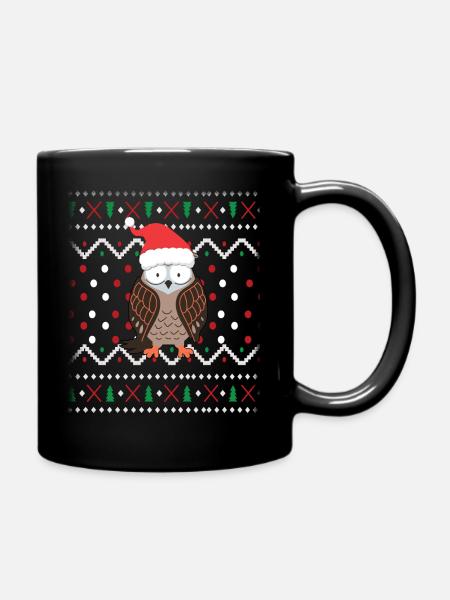 Owl Ugly Christmas - Full Colour Mug - black