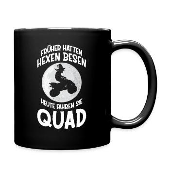 Quadfahrerin Hexen Spruch Geschenk Frauen Quad ATV - Tasse einfarbig - Schwarz - Rechts