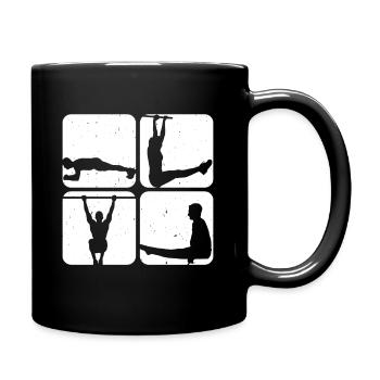 Park workout calisthenics weight training athlete - Full Colour Mug - black - Right