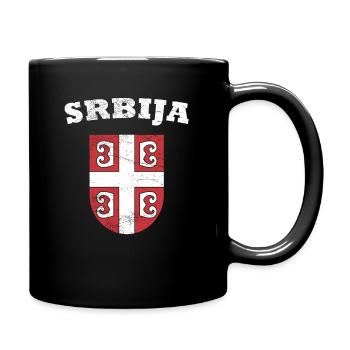 Serbia Coat of Arms - Full Colour Mug - black - Right