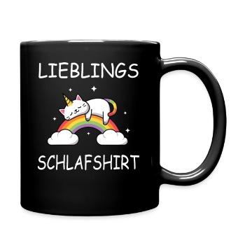 Lieblings Schlafshirt Nachthemd Geschenk - Tasse einfarbig - Schwarz - Rechts