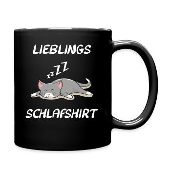 Lieblings Schlafshirt Nachthemd Geschenk - Tasse einfarbig - Schwarz - Rechts