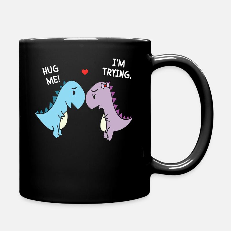 Dinosaurier Dino T-Rex Niedlich Hug Me I'm Trying - Tasse einfarbig - Schwarz