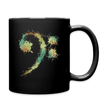 Bass Clef Retro - Cadeau d'amateurs de musique drôle - Mug uni - noir - Droite
