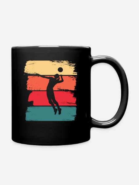 Volleyball Retro Beach Volleyball Damen - Tasse einfarbig - Schwarz