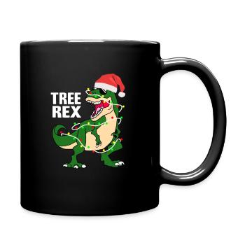 Tree Rex Weihnachten Xmas Dinosaurier Kostüm - Tasse einfarbig - Schwarz - Rechts
