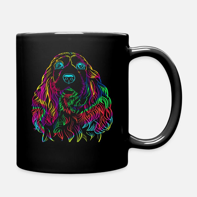 Bunter Cocker Spaniel Hund - Tasse einfarbig - Schwarz