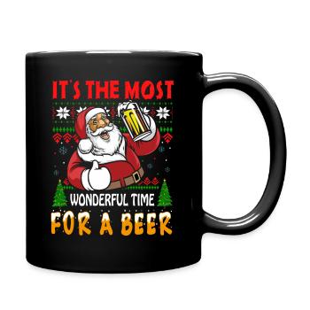 X MAS - IT´S THE MOST WONDERFUL TIME FOR A BEER - Tasse einfarbig - Schwarz - Rechts