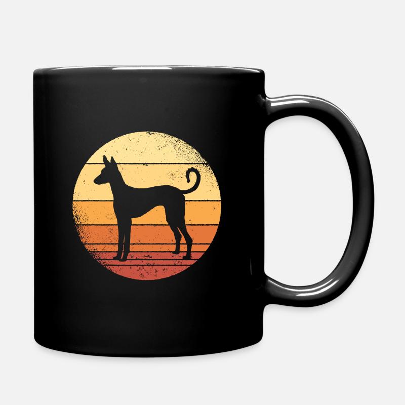 Podenco spanischer Jagdhund Grafik - Tasse einfarbig - Schwarz