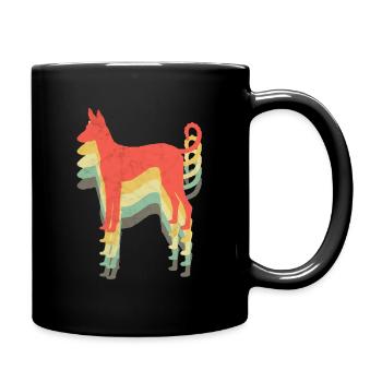 Podenco spanish hound vintage artwork - Full Colour Mug - black - Right