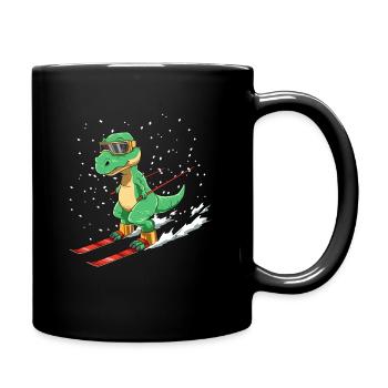 Funny T-Rex ski - Full Colour Mug - black - Right
