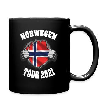Norwegen Angel und Fischer Design - Tasse einfarbig - Schwarz - Rechts