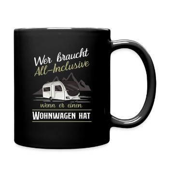 Wohnwagen All Inclusive Urlaub Campen Papa - Tasse einfarbig - Schwarz - Rechts