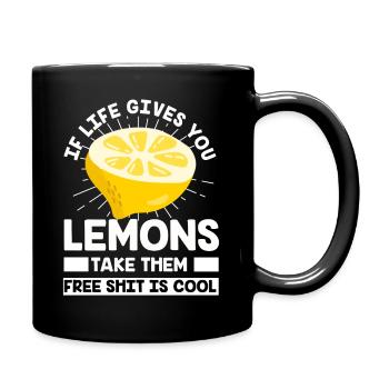Lemon Fruit Lemonade Alcohol Lemon Juice Sour - Full Colour Mug - black - Right