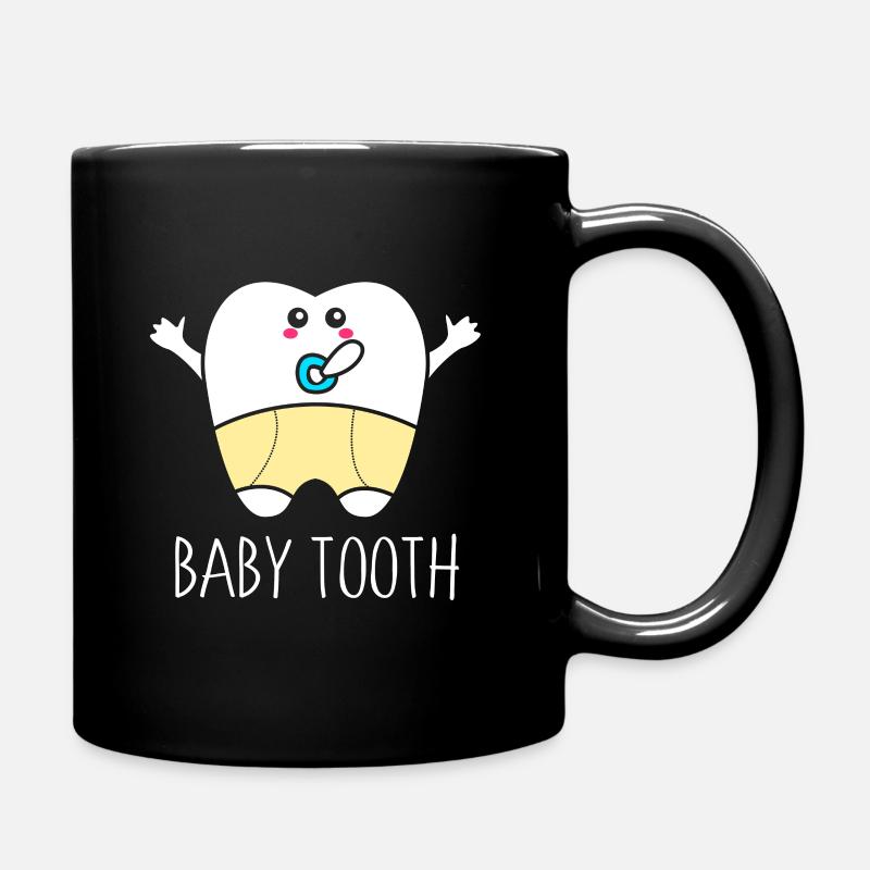 Milchzähne Zahnarzt - Tasse einfarbig - Schwarz