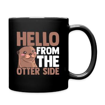 loutre - Mug uni - noir - Droite