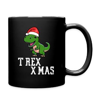 TREXXMAS Christmas Christmas Dinosaur T-Rex - Full Colour Mug - black - Right