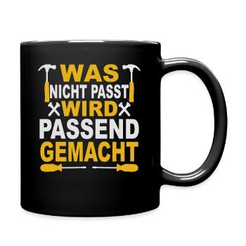 Handwerker Geschenk Handwerk Arbeiter Spruch - Tasse einfarbig - Schwarz - Rechts