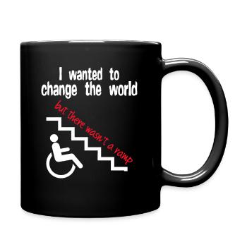 Wanted 2 change the world but there wasn't a ramp! - Full Colour Mug - black - Right