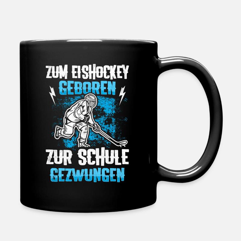 Zum Eishockey Geboren Puck Hockeyspieler Geschenk - Tasse einfarbig - Schwarz