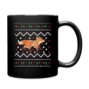Fuchs weihnachten - Tasse einfarbig - Schwarz - Rechts