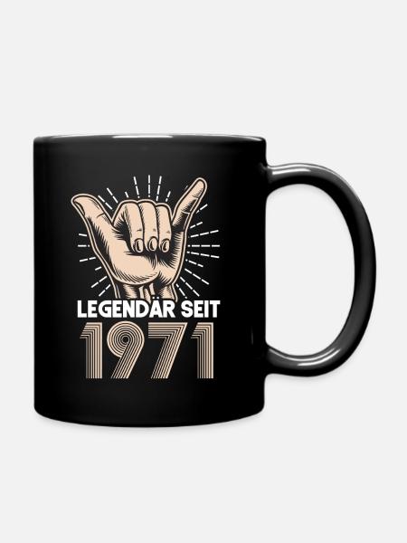 Vintage 50. Geburtstag Legendär Seit Januar 1971 - Tasse einfarbig - Schwarz