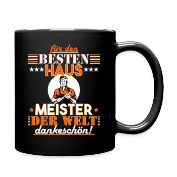 Hausmeister Geschenk für Weihnachten & Geburtstag - Tasse einfarbig - Schwarz - Rechts