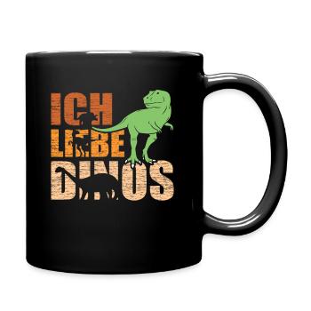 Dinosaurier - Tasse einfarbig - Schwarz - Rechts