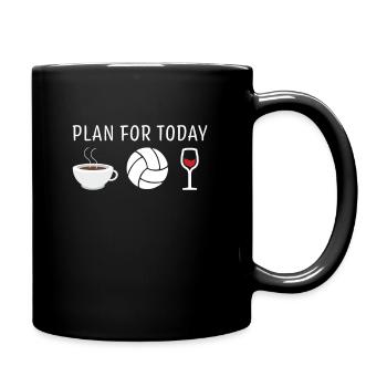 Volleyball Kaffee Wein Café Volleyballer Today - Tasse einfarbig - Schwarz - Rechts
