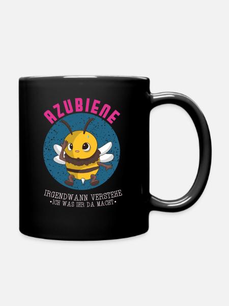 Azubi Biene Irgendwann Verstehe Ich Azubiene - Tasse einfarbig - Schwarz