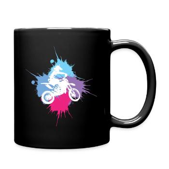 motocross motorrad biker bike motorsport geschenki - Tasse einfarbig - Schwarz - Rechts