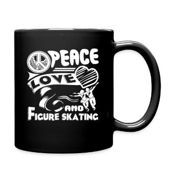Figure skating Peace Love Figure skating - Full Colour Mug - black - Right