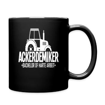 Traktor Landwirt Trecker Bachelor of Ackerdemiker - Tasse einfarbig - Schwarz - Rechts