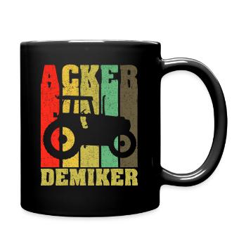 Farm Vintage Retro Bauernkind Traktor Ackerdemiker - Tasse einfarbig - Schwarz - Rechts