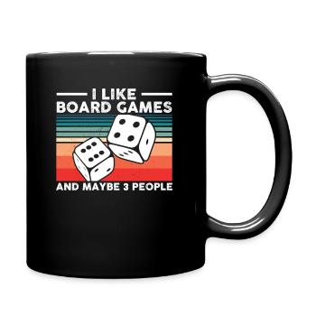 I Like Board Games And Maybe 3 People Funnny Cote - Mug uni - noir - Droite