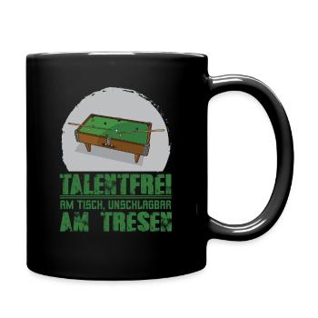 Billard Tresen schlägt Billardspieler am Tisch - Tasse einfarbig - Schwarz - Rechts