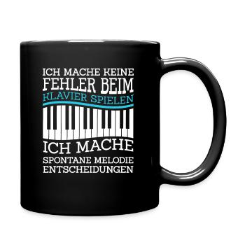 Klavier Spieler Pianisten Klavier Geschenke - Tasse einfarbig - Schwarz - Rechts