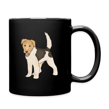 Foxterrier Drahthaar Glatthaar Hund Geschenkidee - Tasse einfarbig - Schwarz - Rechts