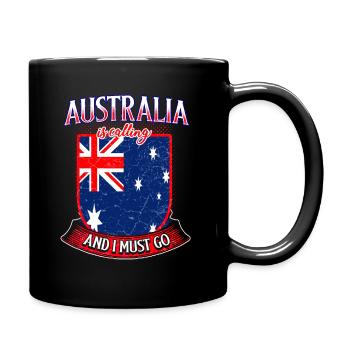 Australien Fan - Tasse einfarbig - Schwarz - Rechts