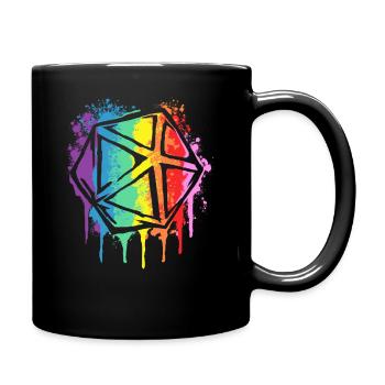 RPG Dice Tabletop Rollenspieler 20 Sided Die Rainbow - Tasse einfarbig - Schwarz - Rechts