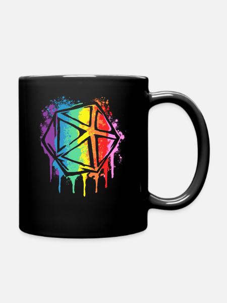 RPG Dice Tabletop Rollenspieler 20 Sided Die Rainbow - Tasse einfarbig - Schwarz